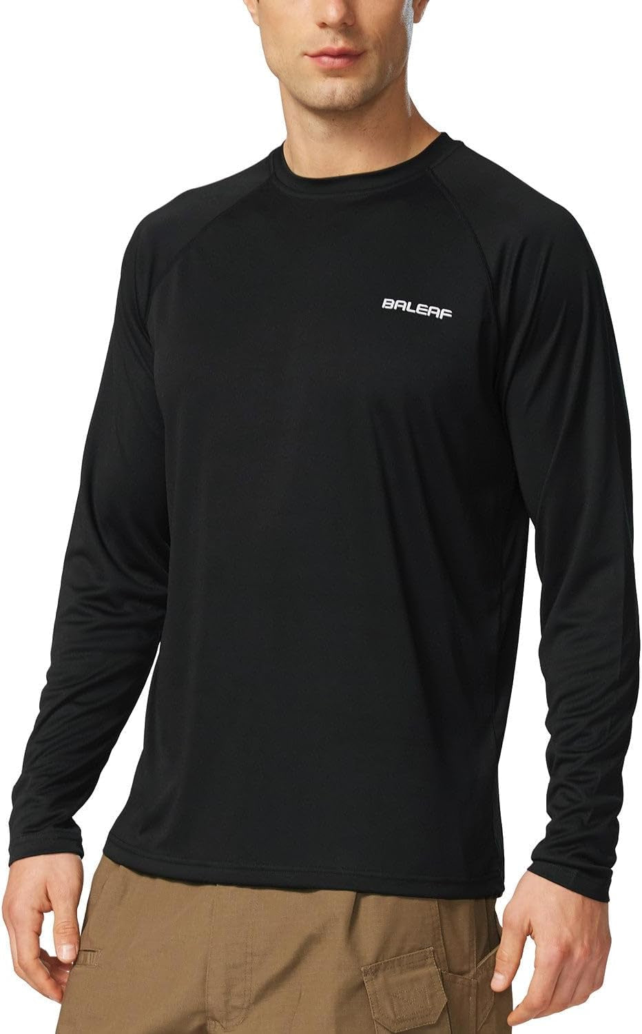 Mens UPF 50+ Sun Protection Shirts Long Sleeve Rash Guard, Quick Dry 4-Way Stretch for Fishing Swimming Surfing