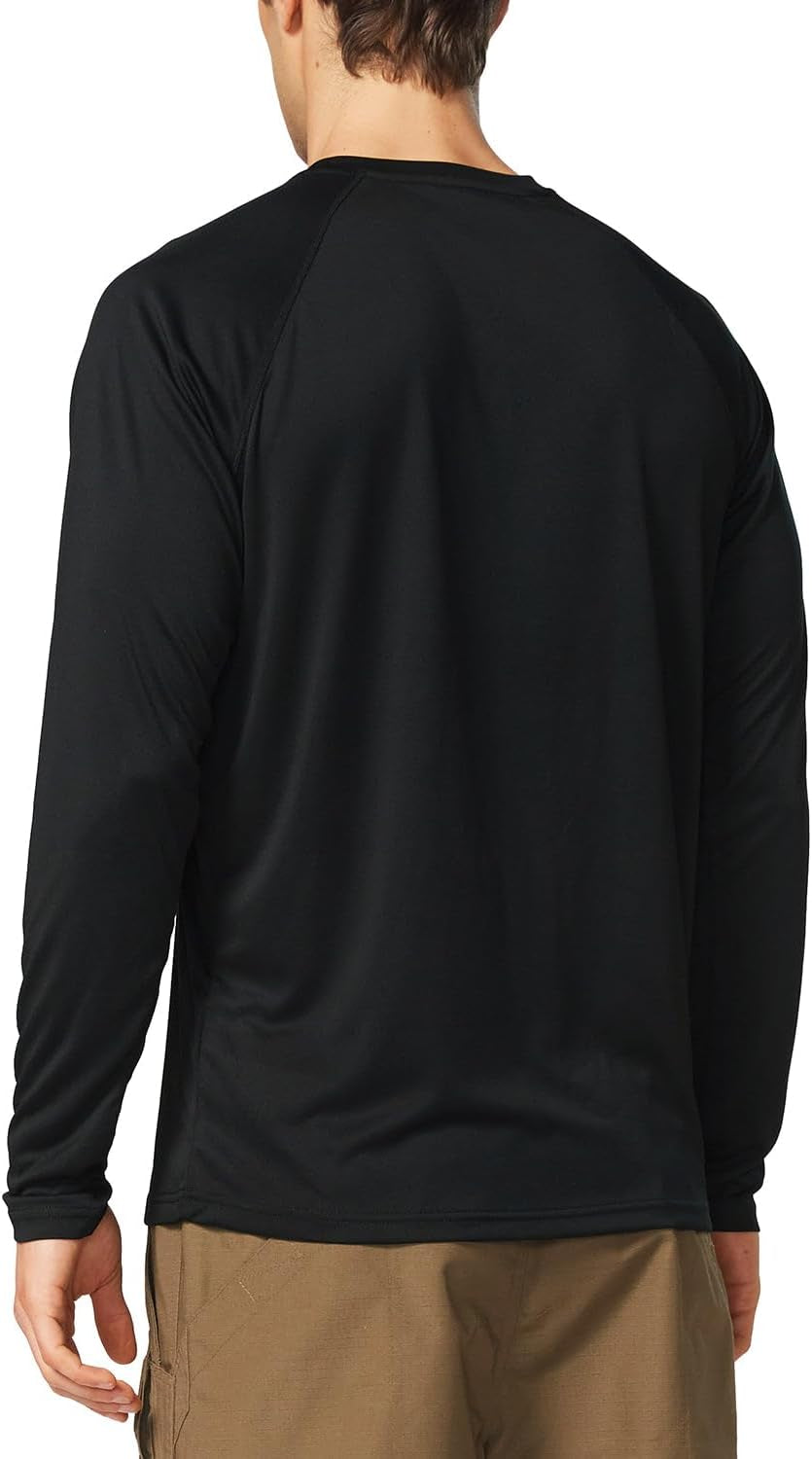 Mens UPF 50+ Sun Protection Shirts Long Sleeve Rash Guard, Quick Dry 4-Way Stretch for Fishing Swimming Surfing